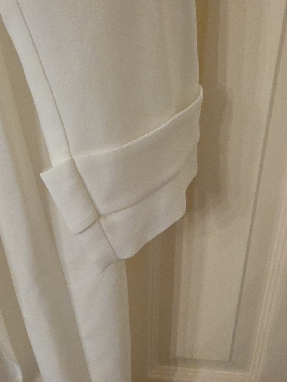 Chico's Cream Draped Open-Front Robe - Picture 5 of 6